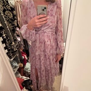 Elegant Floral Pink Dress Astr the label. Worn once.